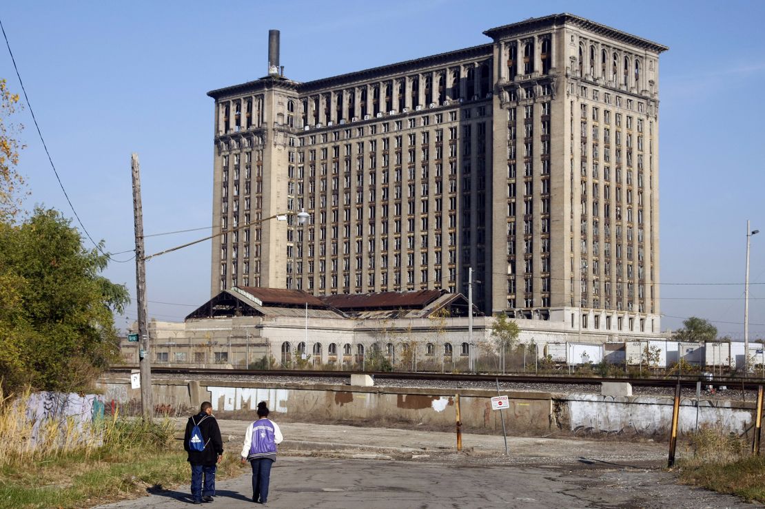 The train depot at Michigan Central Station in November 2011. For years, it stood as a grim symbol of the city's decline and decline.  The last train pulled out of the station in 1988, just before the Honda Accord became America's best-selling car, a milestone for the city and its key industry.